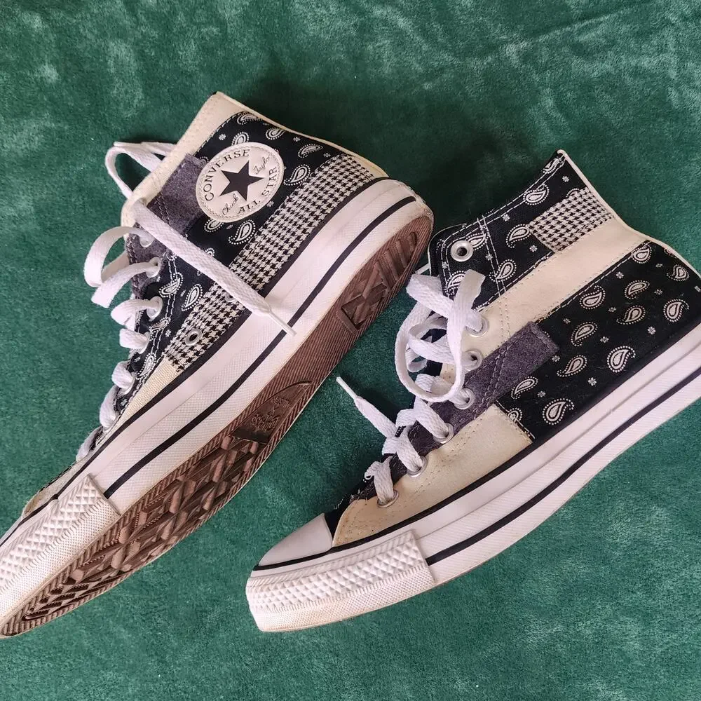 Converse Chuck 70 Patchwork Bandana Houndstooth High Top Shoes Mens 7.5